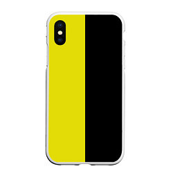 Чехол iPhone XS Max матовый BLACK YELLOW, цвет: 3D-белый