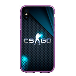 Чехол iPhone XS Max матовый CS:GO Vintage, цвет: 3D-фиолетовый