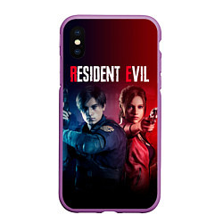 Чехол iPhone XS Max матовый Resident Evil 2, цвет: 3D-фиолетовый