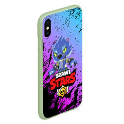 Чехол iPhone XS Max матовый BRAWL STARS WEREWOLF LEON, цвет: 3D-салатовый — фото 2