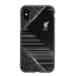 Чехол iPhone XS Max матовый Liverpool F C, цвет: 3D-темно-зеленый