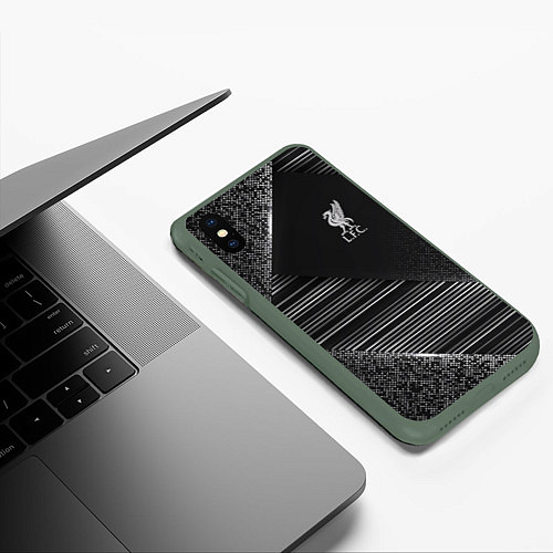 Чехол iPhone XS Max матовый Liverpool F C / 3D-Темно-зеленый – фото 3