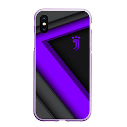 Чехол iPhone XS Max матовый Juventus F C, цвет: 3D-сиреневый
