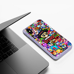 Чехол iPhone XS Max матовый BRAWL STARS POKO, цвет: 3D-светло-сиреневый — фото 2