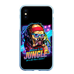 Чехол iPhone XS Max матовый PREDATOR, цвет: 3D-голубой