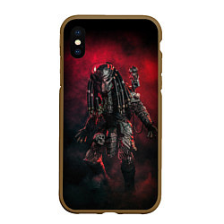 Чехол iPhone XS Max матовый PREDATOR, цвет: 3D-коричневый