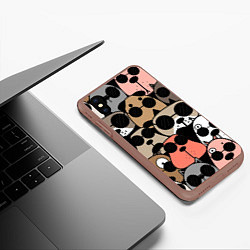 Чехол iPhone XS Max матовый Серьезные псы, цвет: 3D-коричневый — фото 2