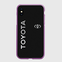 Чехол iPhone XS Max матовый Toyota CARBON, цвет: 3D-фиолетовый