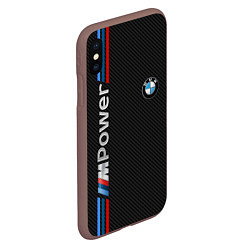 Чехол iPhone XS Max матовый BMW POWER CARBON, цвет: 3D-коричневый — фото 2