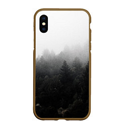 Чехол iPhone XS Max матовый Лес, цвет: 3D-коричневый