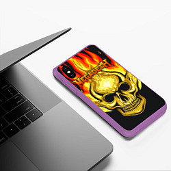 Чехол iPhone XS Max матовый Megadeth, цвет: 3D-фиолетовый — фото 2