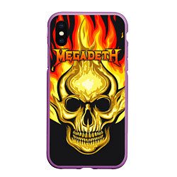 Чехол iPhone XS Max матовый Megadeth, цвет: 3D-фиолетовый