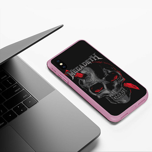 Чехол iPhone XS Max матовый Megadeth / 3D-Розовый – фото 3