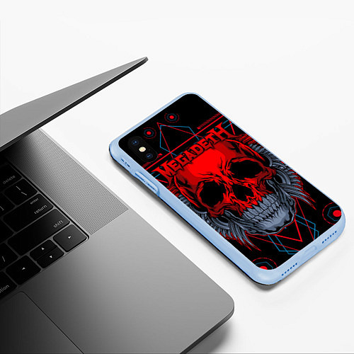 Чехол iPhone XS Max матовый Megadeth / 3D-Голубой – фото 3