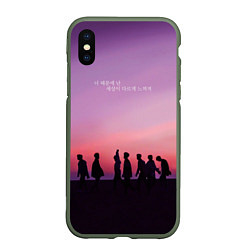 Чехол iPhone XS Max матовый BTS, цвет: 3D-темно-зеленый