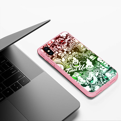 Чехол iPhone XS Max матовый Граффити / 3D-Баблгам – фото 3