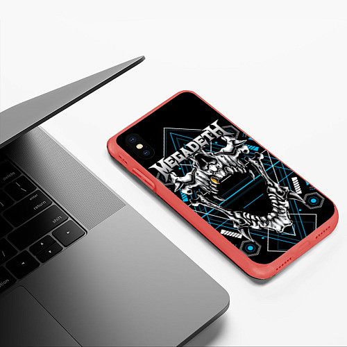 Чехол iPhone XS Max матовый Megadeth / 3D-Красный – фото 3