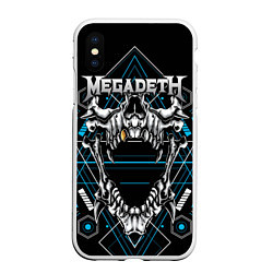 Чехол iPhone XS Max матовый Megadeth, цвет: 3D-белый