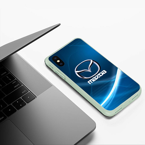 Чехол iPhone XS Max матовый MAZDA / 3D-Салатовый – фото 3