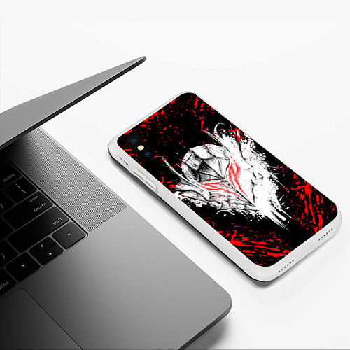 Чехол iPhone XS Max матовый BERSERK / 3D-Белый – фото 3