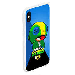 Чехол iPhone XS Max матовый LEON - BRAWL STARS, цвет: 3D-белый — фото 2