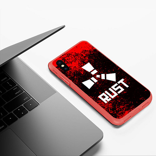Чехол iPhone XS Max матовый RUST / 3D-Красный – фото 3