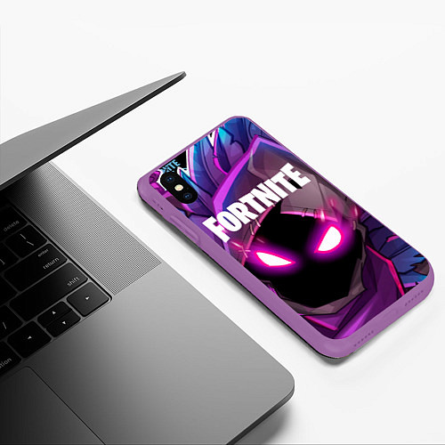 Чехол iPhone XS Max матовый FORTNITE / 3D-Фиолетовый – фото 3