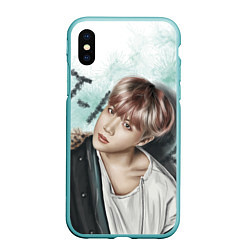 Чехол iPhone XS Max матовый BTS, цвет: 3D-мятный