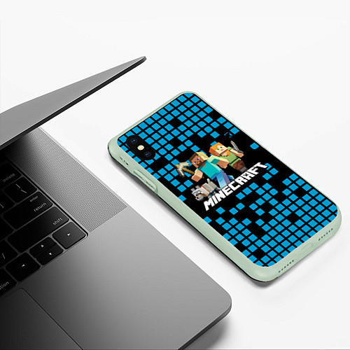 Чехол iPhone XS Max матовый Minecraft / 3D-Салатовый – фото 3