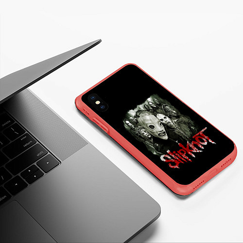 Чехол iPhone XS Max матовый SLIPKNOT / 3D-Красный – фото 3