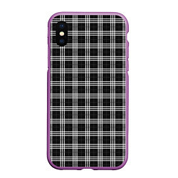 Чехол iPhone XS Max матовый Шотландка, цвет: 3D-фиолетовый