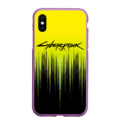 Чехол iPhone XS Max матовый CYBERPUNK 2077, цвет: 3D-фиолетовый