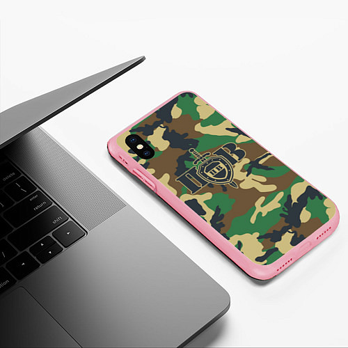 Чехол iPhone XS Max матовый Пограничные Войска камуфляж / 3D-Баблгам – фото 3