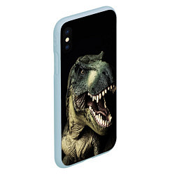 Чехол iPhone XS Max матовый Динозавр T-Rex, цвет: 3D-голубой — фото 2