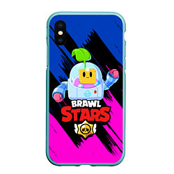 Чехол iPhone XS Max матовый BRAWL STARS SPROUT, цвет: 3D-мятный