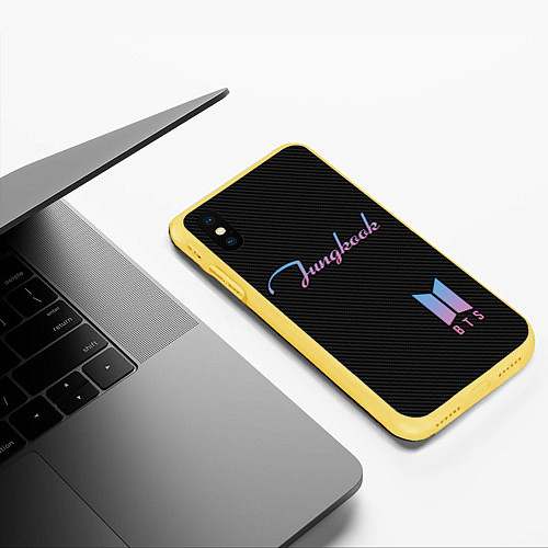 Чехол iPhone XS Max матовый BTS Jungkook / 3D-Желтый – фото 3