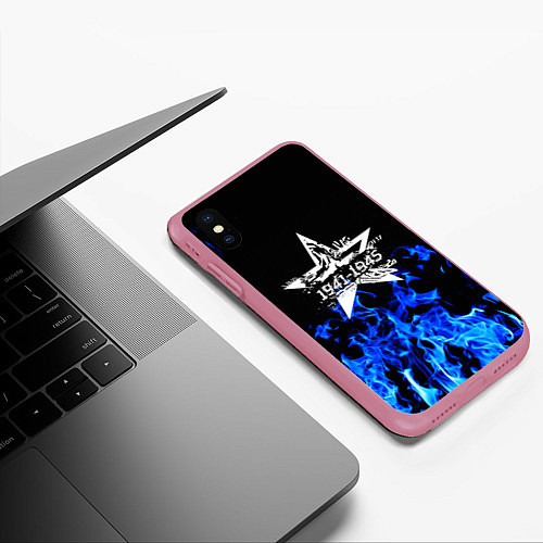 Чехол iPhone XS Max матовый 9 МАЯ / 3D-Малиновый – фото 3