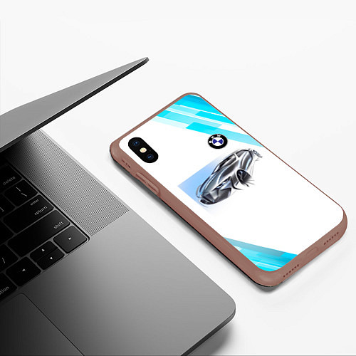 Чехол iPhone XS Max матовый BMW / 3D-Коричневый – фото 3