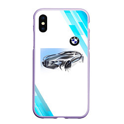 Чехол iPhone XS Max матовый BMW, цвет: 3D-светло-сиреневый