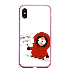 Чехол iPhone XS Max матовый Kenny McCormick, цвет: 3D-малиновый