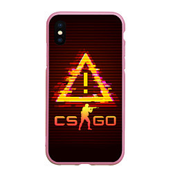 Чехол iPhone XS Max матовый CS:GO, цвет: 3D-розовый