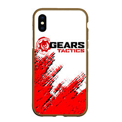 Чехол iPhone XS Max матовый GEARS TACTICS, цвет: 3D-коричневый