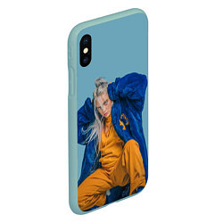 Чехол iPhone XS Max матовый Billie Eilish, цвет: 3D-мятный — фото 2