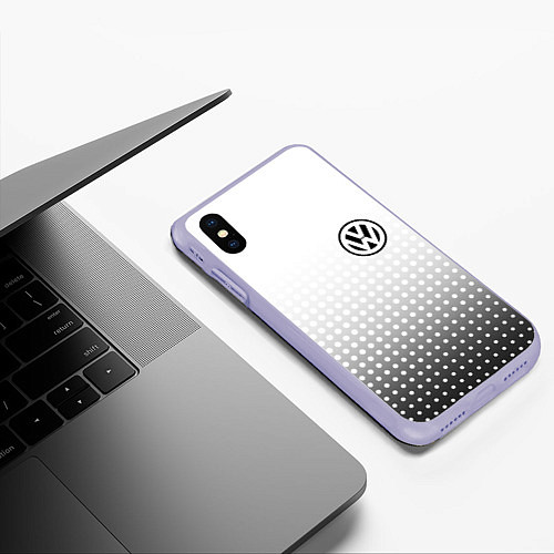 Чехол iPhone XS Max матовый Volkswagen / 3D-Светло-сиреневый – фото 3