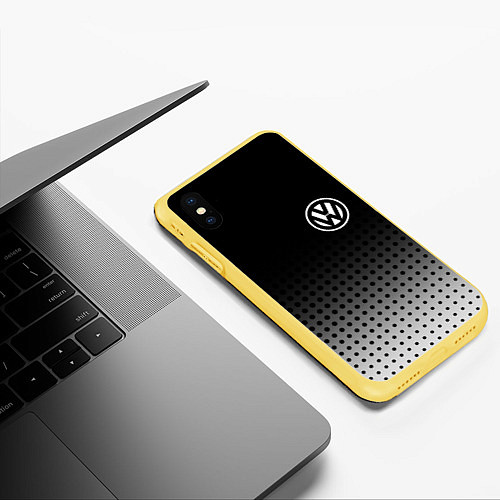 Чехол iPhone XS Max матовый Volkswagen / 3D-Желтый – фото 3