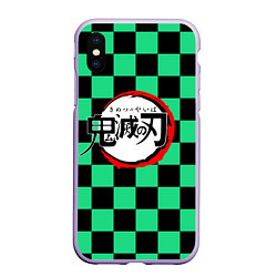 Чехол iPhone XS Max матовый KIMETSU NO YAIBA, цвет: 3D-светло-сиреневый