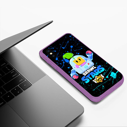 Чехол iPhone XS Max матовый Brawl Stars SPROUT / 3D-Фиолетовый – фото 3