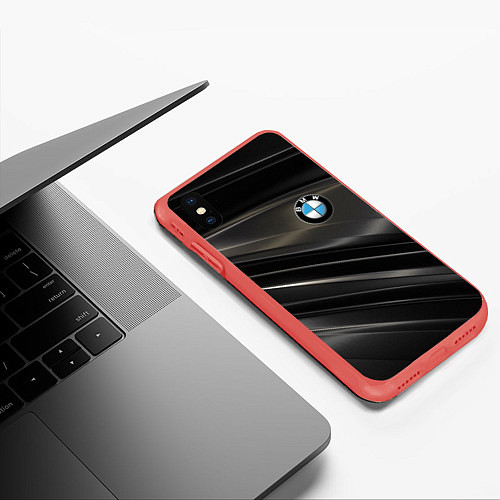 Чехол iPhone XS Max матовый BMW / 3D-Красный – фото 3