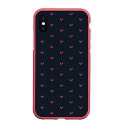 Чехол iPhone XS Max матовый VALORANT, цвет: 3D-красный