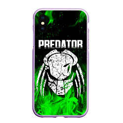 Чехол iPhone XS Max матовый PREDATOR, цвет: 3D-сиреневый